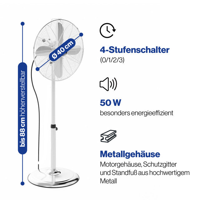 VL 3064 MS IX stojanový ventilátor 40cm, kovový - Profi Home Living