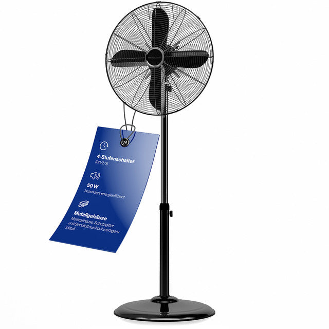 VL 3064 MS BK stojanový ventilátor 40cm, kovový černý - Profi Home Living