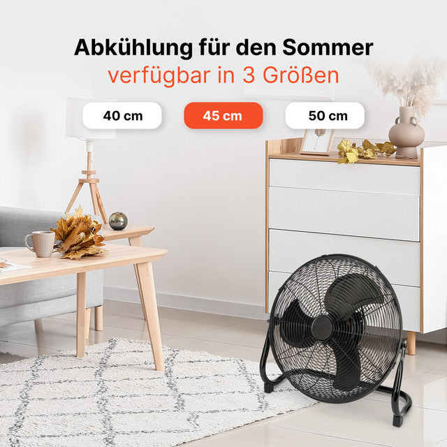 VL 3066 BK podlahový ventilátor 45cm,kovový černý - Profi Home Living