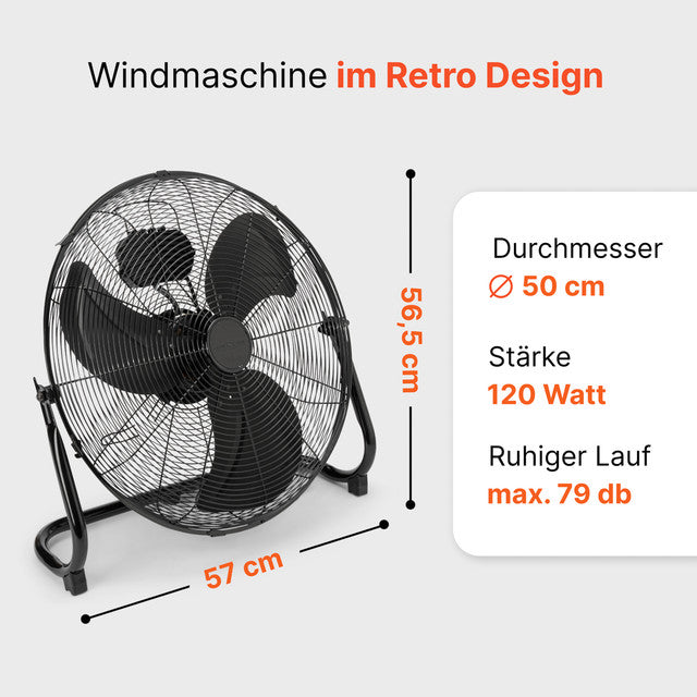 VL 3067 BK podlahový ventilátor černý 50cm - Profi Home Living