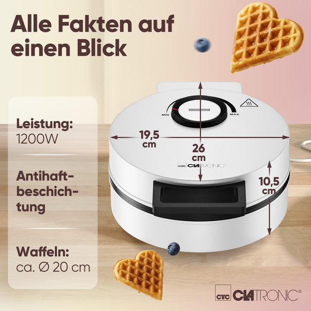 WA 3832 vaflovač bílá - Profi Home Living